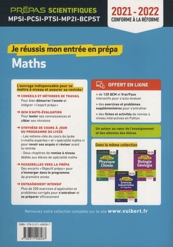 Je réussis mon entrée en prépa maths de Paul Milan Grand Format