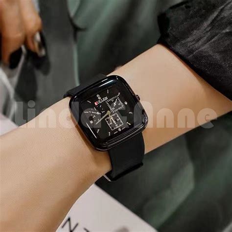 Jual Jam Tangan Wanita Dan Pria Sporty Fashion Analog Quartz Strap Silicon Shopee Indonesia