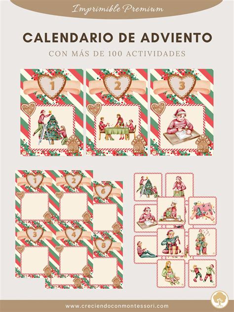 Calendario de Adviento Más de100 Actividades Creciendo Con Montessori