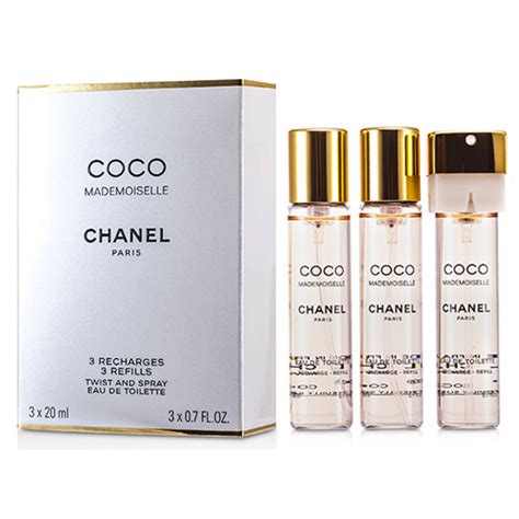 CHANEL COCO MADEMOISELLE EDT 3 TRAVEL SPRAY REFILLS FOR WOMEN ...