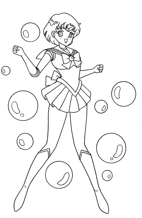 Sailor Mercury Coloring Pages Edward Dollar S Coloring Pages