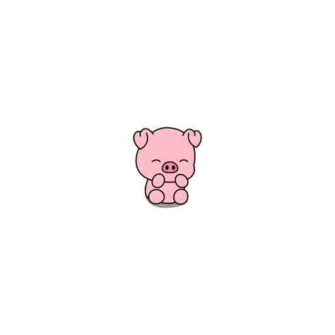 Cute piggy cartoon icon Vector | Premium Download