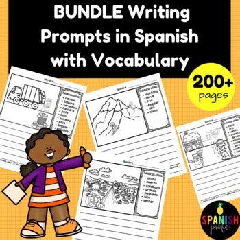 Bundle Writing Prompts In Spanish With Vocabulary Escritura Con