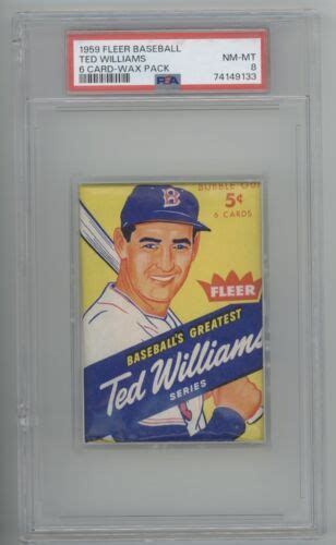 1959 Fleer Ted Williams Unopened Wax Pack PSA 8 NM MT 6 Cards EBay