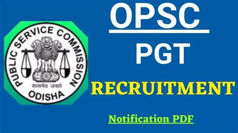 Opsc Pgt Recruitment Notification Out For Post Apply Online