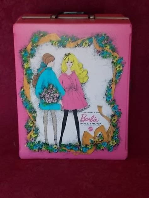 Vintage World Of Barbie Doll Trunk Double Doll Carrier Pink