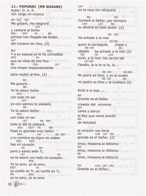 Letras De Canciones Cristianas Para Imprimir