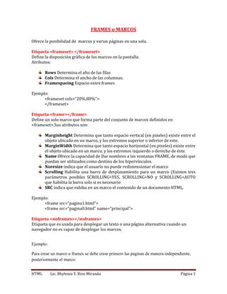 Frames Y Formularios En Html PDF