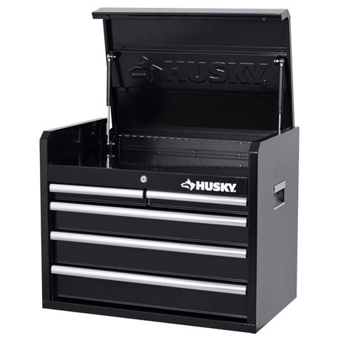 Husky Tool Storage In W Drawer Gloss Black Top Tool Chest