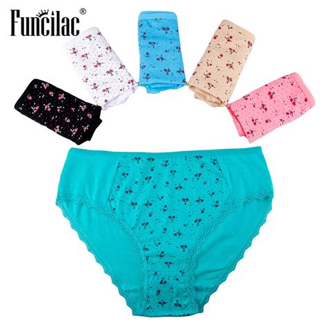 Funcilac Women Panties Plus Size Female Underwear Sexy Lady Underpants Mid Rise Briefs For Women