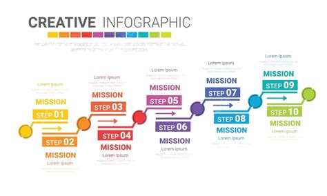 Infographic Design Template With Numbers 10 Option Background