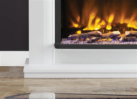 Arana Pryzm Electric Fireplace Complete Suite In Ash White