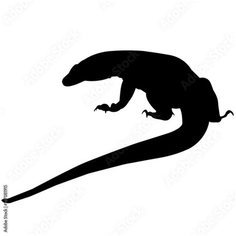 Komodo dragon Silhouette Vector Graphics Stock Vector | Adobe Stock