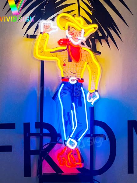 Las Vegas Cowboy Hd Vivid Neon Sign Lamp Light