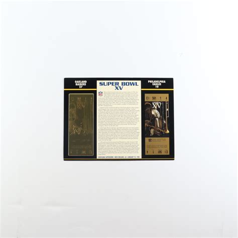 Super Bowl XV Commemorative 9x12 Score Card Display With 23kt Gold