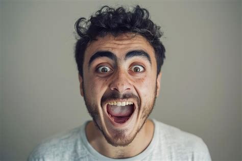 men happy crazy mouth white reaction fun emotion premium ai