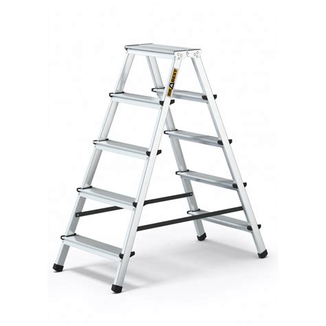 FIVE STEP ALUMINUM DOUBLE SIDED HOUSEHOLD LADDER 125 KG