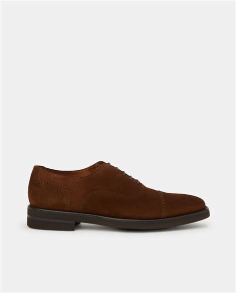 Chaussures Lacets Homme Marron En Daim Bout Droit Et Semelle En