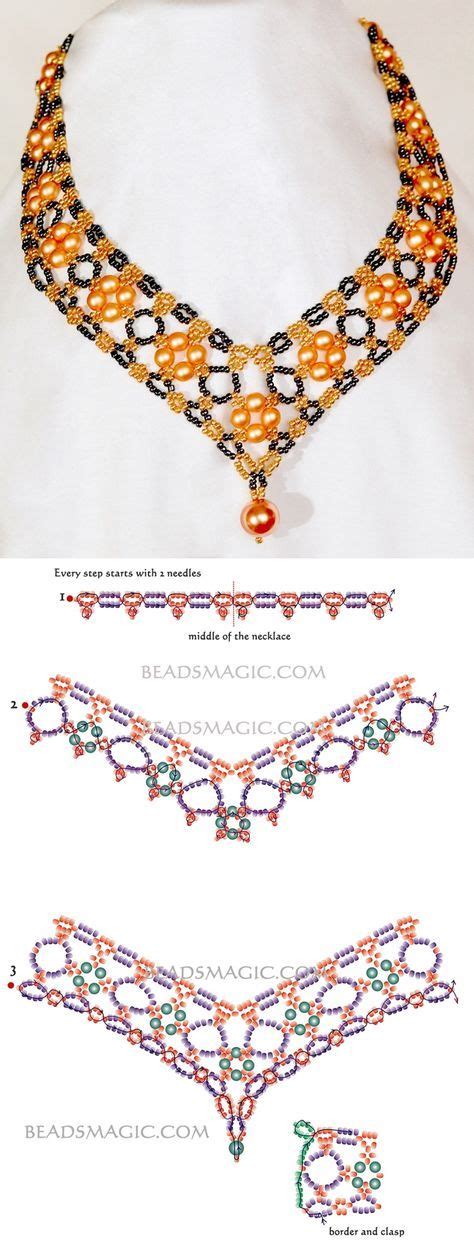 Free Pattern For Beautiful Beaded Necklace Margaret Beads Magic Beaded Jewelry Patterns