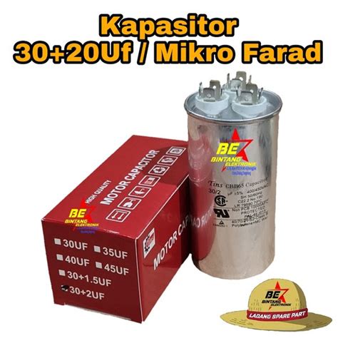 Jual KAPASITOR AC 30UF 2UF CAPASITOR AC DOUBLE 30 2 MIKRO KAPASITOR