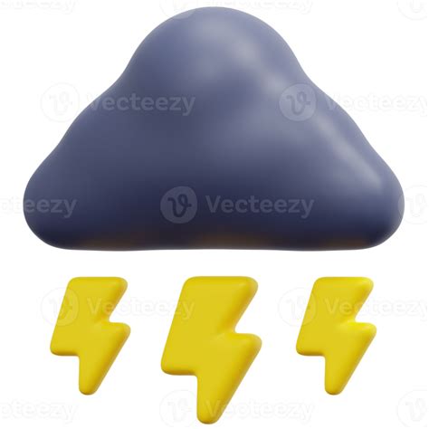 Thunderstorm 3d Render Icon Illustration 11628622 Png