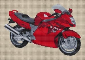 Honda Blackbird CBR XX Motorbike Cross Stitch Kit And Chart Stitchtastic