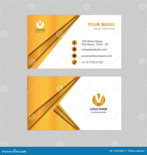 Creative Gold Color Business Card Design Stock Vector - Illustration of ...