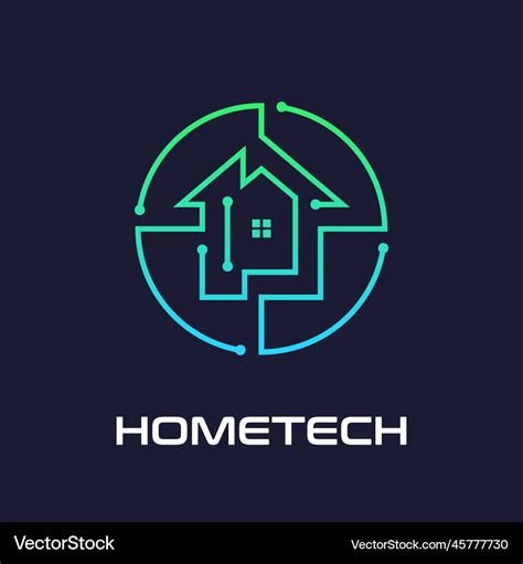 Home Tech Logo Template Concept Design Royalty Free Vector