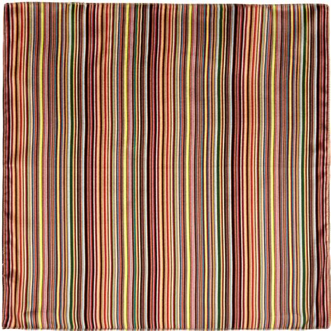 Multicolor Signature Stripe Pocket Square By Paul Smith On Sale