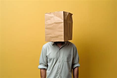 Premium Ai Image Man With Paper Bag On His Head