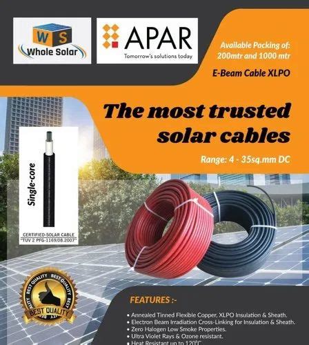 Apar Solar Dc Cable 4 Sqmm Temperature Range Heat Resistant At Rs 35