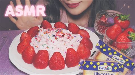 딸기생크림 먹방 Strawberry Whipped Cream Mukbang イチゴ生クリーム Asmr No Talking Youtube