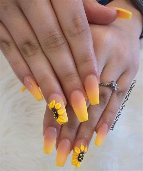 51 Bright Sunflower Nail Art Designs To Inspire You Yellow Nails