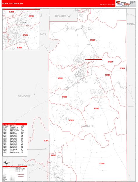 Santa Fe County Map - Tourist Map