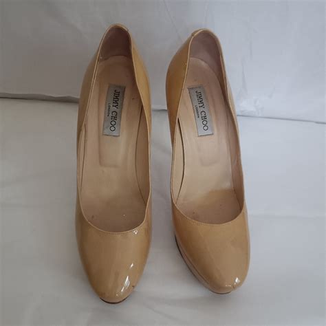 Jimmy Choo Cosmic Nude Patent Leather Pump Size Gem