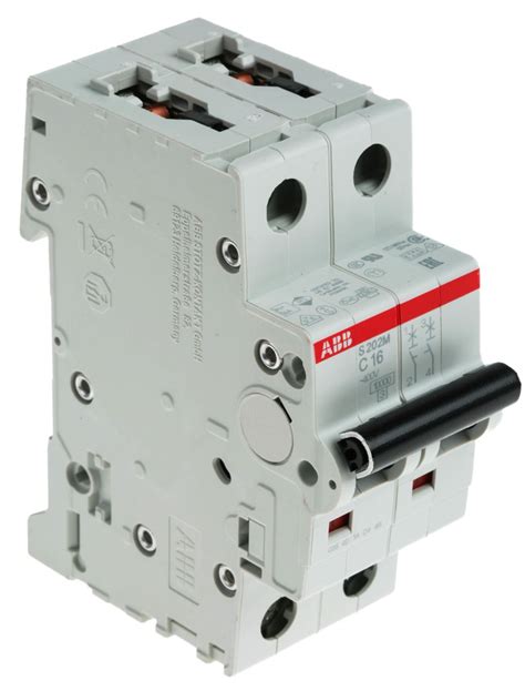 ABB System M Pro 16A MCB Mini Circuit Breaker 2P Curve C Breaking