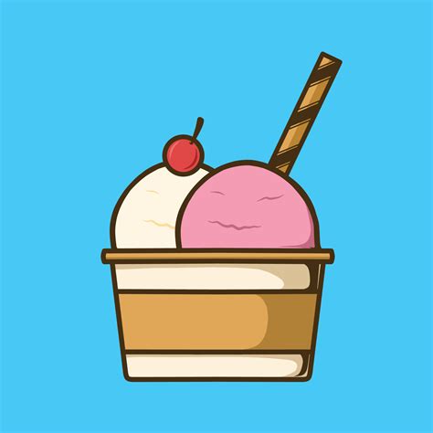 Cup Of Ice Cream Vector 23105868 Vector Art At Vecteezy