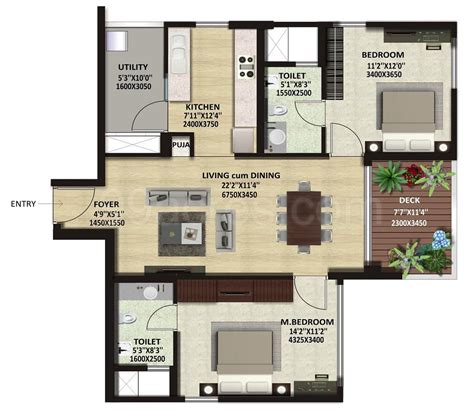 Bhk House Plan With Pooja Room