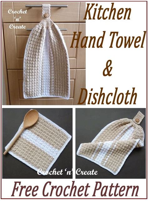 Kitchen Hand Towel And Dishcloth Crochet Pattern By Crochet N Create