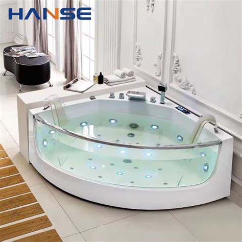 Modern Style High Quality Indoor Glass Acrylic Corner Whirlpool Massage