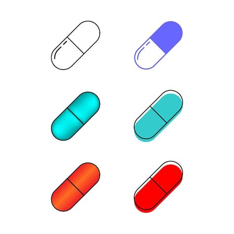 Icono de píldora conjunto vectorial medicamento y símbolo farmacéutico