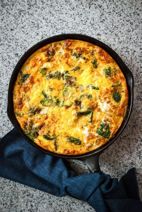 Smoky Broccoli Spinach And Cheddar Frittata Recipe Adventureblooms