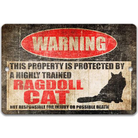 Funny Ragdoll Cat Sign Cat Warning Sign Cat Novelty Sign Cat Etsy