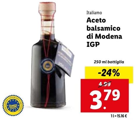 Italiamo Aceto Balsamico Di Modena IGP 250 Ml Bottiglia Offerta Di Lidl