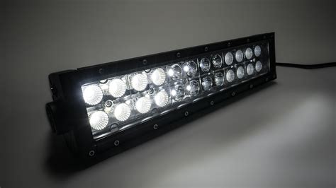 12 Inch Straight Cree Amberwhite Led Light Bar Dual Row Chrome Series