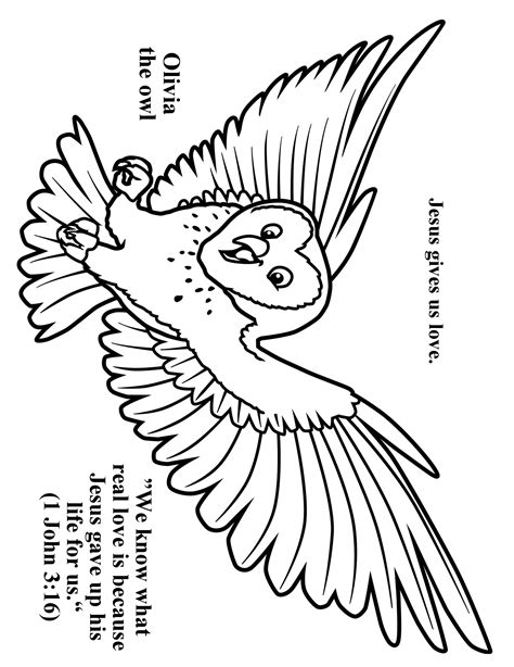 Cave Quest Day 4 Preschool Coloring Page Olivia The Owl Cave Quest Vbs