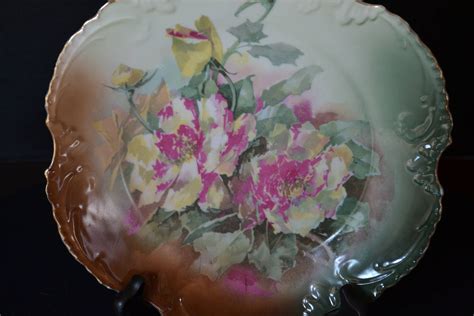 Gorgeous Antique Marseille Z S Co Bavaria Art Pottery Plate Circa