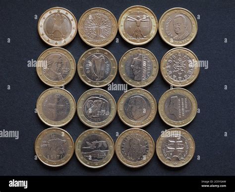 Euro coins of many countries Stock Photo - Alamy