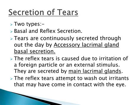 Physiology Of Tear Film And Its Drainage Ppt