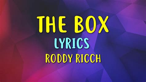 Roddy Ricch The Box Lyrics Youtube